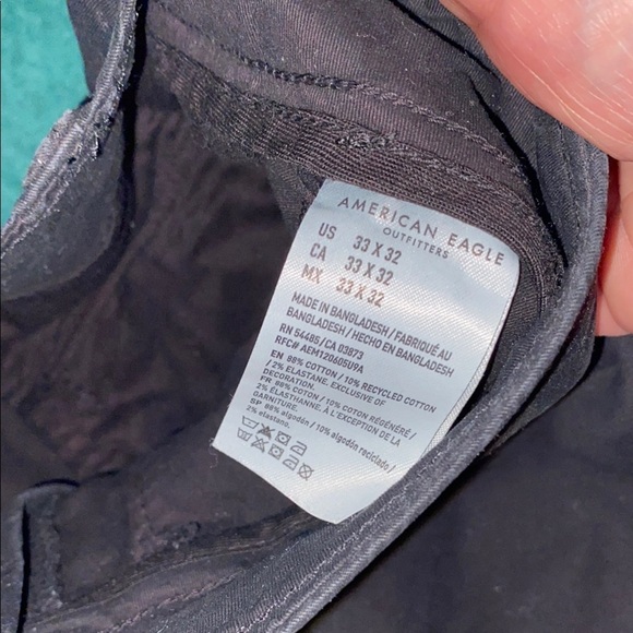 Mens American Eagle Outfitters Navy Cargo Casual Cotton Blend Size 33/32 - Picture 8 of 10